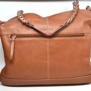 ili New York Genuine Leather Brown Casual Bag 14.5